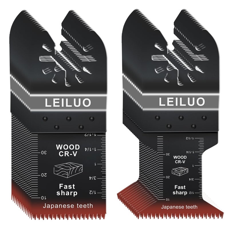 LEILUO 100 Pcs Multitool Blades Japanese Teeth Fast Cutting Oscillating Tool Blades CRV Material Oscillating Saw Blades Universal Accessories with Storage Bag Fit DeWalt Milwaukee Makita and More - Image 1